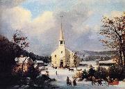 George Henry Durrie Going to Church Sweden oil painting artist